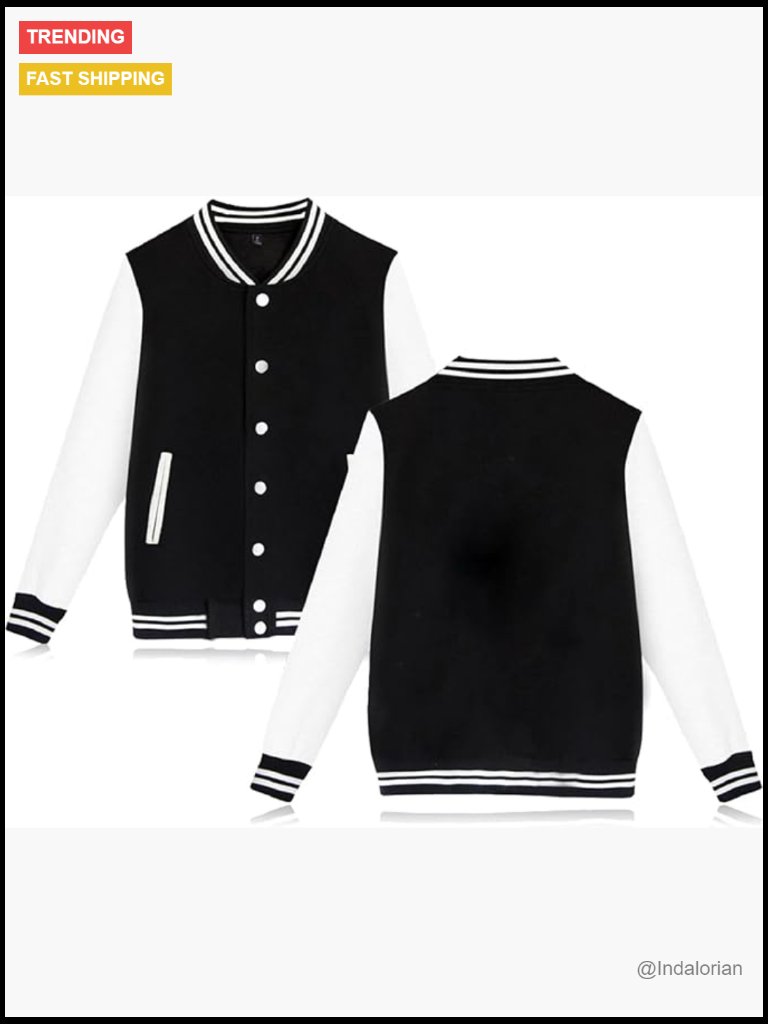 Varsity Baseball Jacket Lightweight Cotton Polyester Unisex Bomber